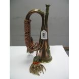 A Copper and Brass Bugle, with Royal Welsh Fusiliers badge attached numbered 23.