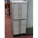 A Bisley Fifteen Drawer Cabinet.