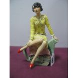 A Peggy Davies Figurine 'Clarice Cliff Teatime', artists original 1/1 in this colourway, by Victoria