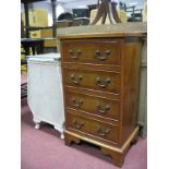 An Early XX Century Laundry Basket, together with a small yew wood chest of drawers, with four small