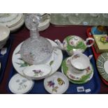 A Cut Glass Decanter, Paragon "Rockingham" pattern, tea for one, trinket dishes etc:- One Tray