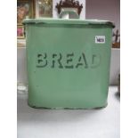 A XX Century Green Enamel Bread Bin.