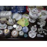 Limoges and Other Trinket Pots, Hammersley miniatures, Carlton ware leaf and berry trinket tray
