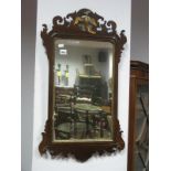 XVIII Century Mahogany Chippendale Style Bird Mirror, with carved fretwork decoration.