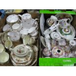 Chine Teawares, varying designs, part dressing table set, Shelley sandwich plates and other