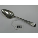 A Provincial Hallmarked Silver Tablespoon, Joseph Hicks, Exeter 1810, bright cut engraved,