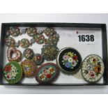 A Collection of Assorted Micromosaic, including panel bracelet, seven brooches, etc.