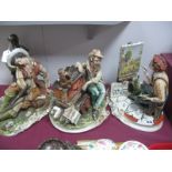 Capodimonte Limited Edition Figures by Meneghetti Artist & Organ Grinder, another (damaged) of