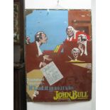 John Bull, Vintage Enamelled Wall Sign, 'Triumphant Council M.Lud, It Is So, It's in John Bull',