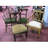 A Pair of XIX Century Mahogany Dining Chairs, together with three other chairs. (5)
