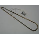 A 9ct Gold Flat Link Chain (damages)