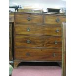 Early XIX Century Mahogany Straight Front Chair of two short and three large graduated drawers, on