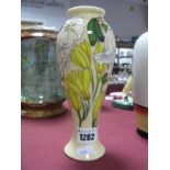 A Moorcroft Pottery Vase, painted in the trial 'Golden Glee Crocus' design by Kerry Goodwin, shape