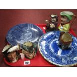 A Circa 1930's 'Old Roof Thatcher' Character Jug, four Royal Doulton examples: Athos, Robin Hood,