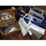 Jonelle Vintage Vanity Case, handbags, Fellows Powershed H-8cd shredder and Rowenta steam iron (