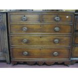 XIX Century Mahogany Straight Fronted Chest of two short and three long graduated drawers, with