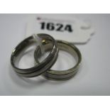 A "Titanium" Wedding Band Ring, together with another similar stamped "9K&TITAN".