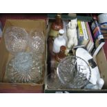 Wade Whisky Bells, post decimal 5pence coins, cut glassware pottery model of a terrier, Lladro