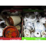 Stoneware Jugs, tureens, tea pots, serving dishes etc:- Two Boxes