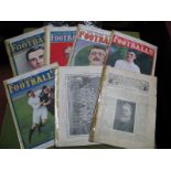 The Book of Football, parts 1, 2 and 3 (all covers absent) 4, 5, 7, 11 ,12, all sellotaped spines,