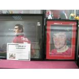 Eric Cantona Signed Print, with Soccerspeak certificate of authenticity, George Best signed print (