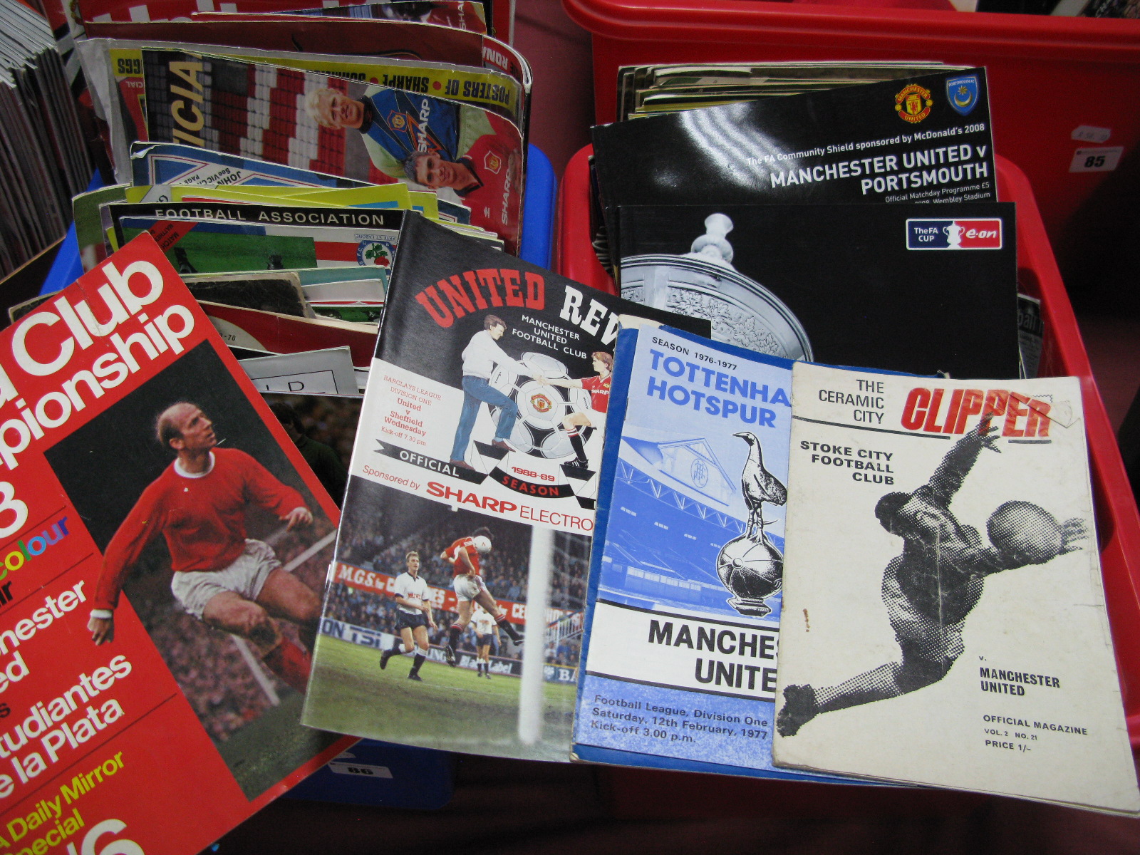 Quantity of Manchester United and Leeds United Programmes:- Two Boxes