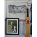 Cricket, 'Life in The Fast Lane' limited edition colour print of 500 by Peter Cornwell, signed by