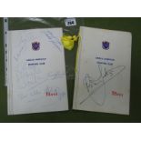 Anglo-American Sporting Club Menus, 1981 in honour of Brian Jacks, signed by Brian and Terry