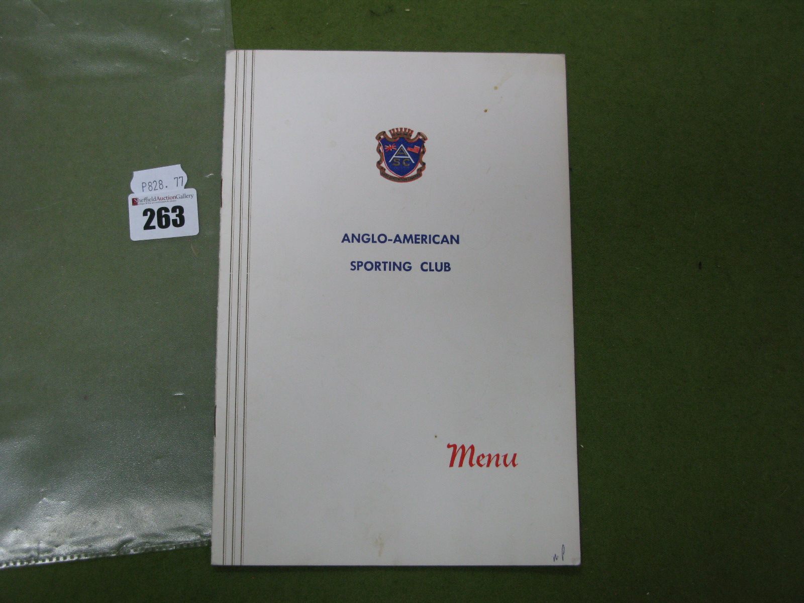 Anglo-American Sporting Club Menu, Monday 17th March, 1975 in honour of Emlyn Hughes, ink signed