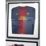 Barcelona Autographs - Unverified, twelve black pen signatures including Villa on a Nike Home Shirt,