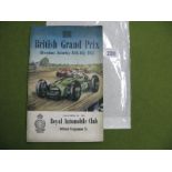 Motor Racing, British Grand Prix 1951 Programme from Silverstone, Saturday 14th July 1951.