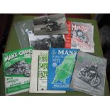 Motor Racing, Manx Grand Prix Programmes 1951, 52, 53, 54, 55 and 56, some photographs related to