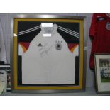 Jurgen Klinsmann, black pen autograph (unverified) on a white Adidas German home shirt, bearing