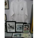 Jimmy Greaves Autograph, (unverified) black pen signed on a large white retro Tottenham home shirt