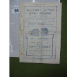 Blackburn Rovers 1946-47 Programme v. Manchester United, dated Saturday December 14th, 1946, (
