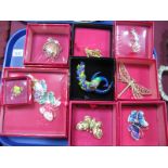 A Selection of Butler & Wilson Boxed Ornate Costume Brooches, including butterflies, birds etc:- One