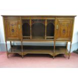 An Early XX Century Mahogany Sideboard, base with twin panelled doors, on turned and block supports,