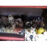 Pewter Ware, glassware, novelty condiments, Albert 'Old English Garden' Tea Ware, etc:- Two Boxes
