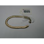 A Modern 9ct Gold Flat Link Bracelet, (damaged).