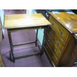 Yew Wood Hi-Fi Cabinet and Oak Occasional Table. (2)