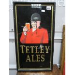 Tetley Ales Pub Sign, circa early XX Century featuring Huntsman above gilt lettering, overall 52 x