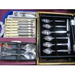 Cased Electroplated Viners, Emperor and Viceroy cutlery, mahogany cutlery case etc:- One Tray