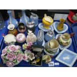 Wedgwood Jasper Ware, vases, pin trays, lighters, badges, posies, etc:- One Tray