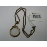 A Vintage Locket Style Pendant, stamped "9ct", on belcher link chain.