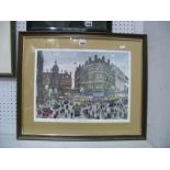 George Cunningham, "Timpson's Corner" limited edition colour print of 250, graphite signed, blind