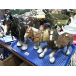 Melba Ware Shire Horse; together with two other shire horses:- One Tray