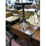 A XIX Century Mahogany Pembroke Table, with a single drawer, tapering legs, together with a XIX