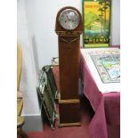Early XX Century "Enfield" Grandmother Clock, with a silver dial, on bracket feet, 127cm high.