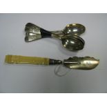 A Set of Six Hallmarked Silver Teaspoons, each with decorative handle; a William IV hallmarked