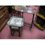 A XIX Century Persian Ebonised Coffee Table, with mother or pearl inlay, 49.5cm high; together